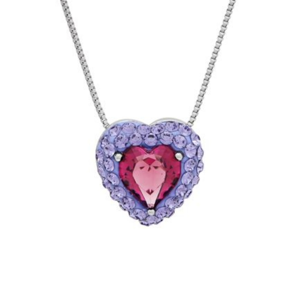 Sterling Silver Purple Heart Pendant NWOT